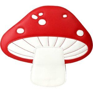 Women's Red Mushroom Shoulder Purse Pu Pu Leather Lovely Botany Cross Body Bags